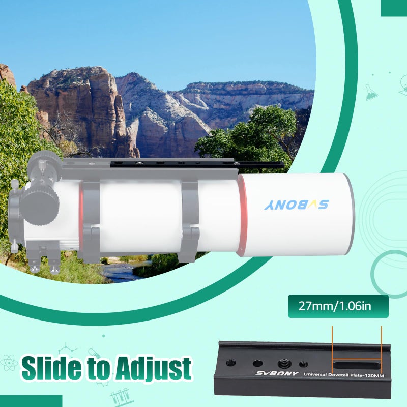 SVBONY SV219 Dovetail Mount Plate, 120mm 4.72 inches Universal Dovetail Plate Compatible with Vixen Dovetail Saddles, Telescope Accessories for OTA Equatorial Tripod Sky Astrophotography - Image 3